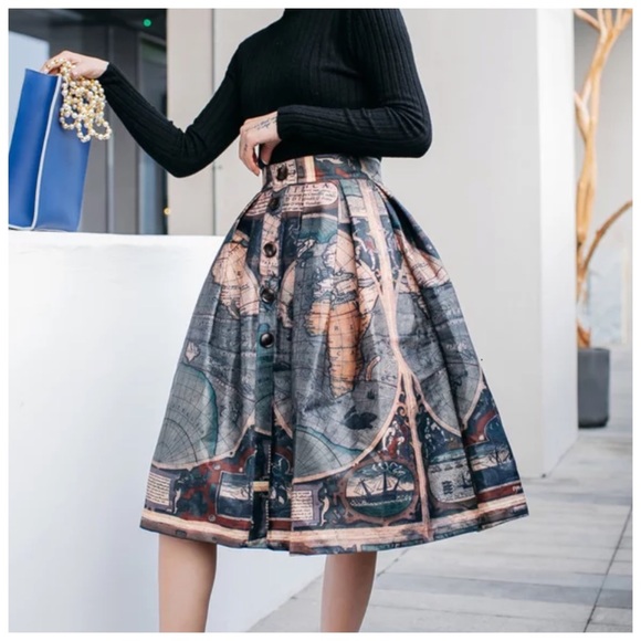 🌸 The LYNDAN Globe Midi Skirt - Picture 2 of 4